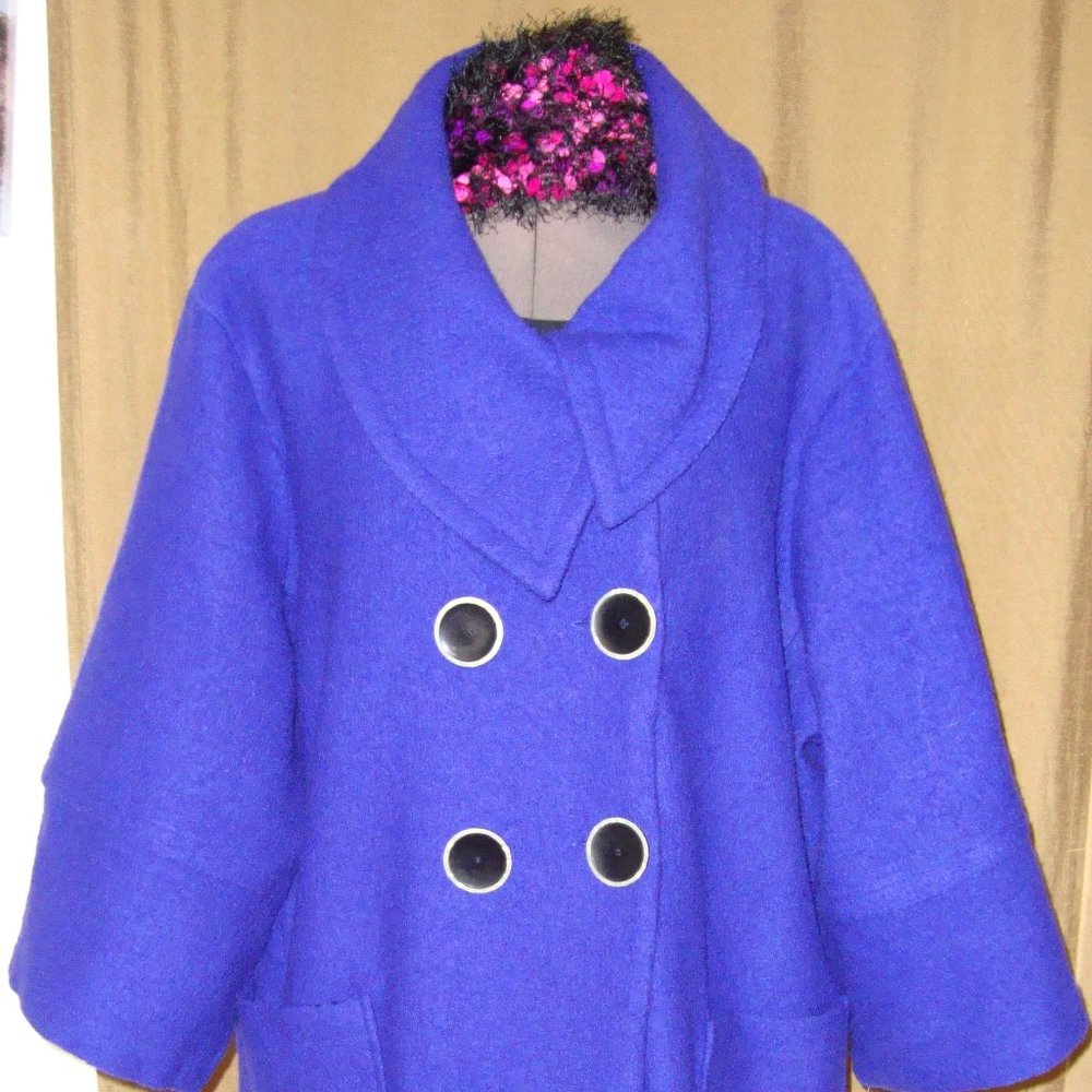 Live a Little LAL purple wool coat 3X